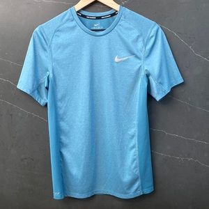 Mens Nike Dri-Fit Short Sleeve Running Shirt Small | Blue
